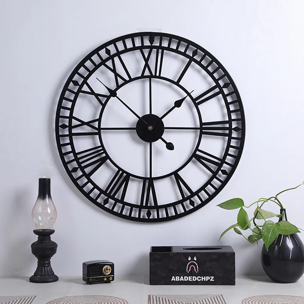 Roman Numeral Metal Wall Clock