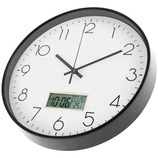 Analog Wall Clock with LCD Calendar