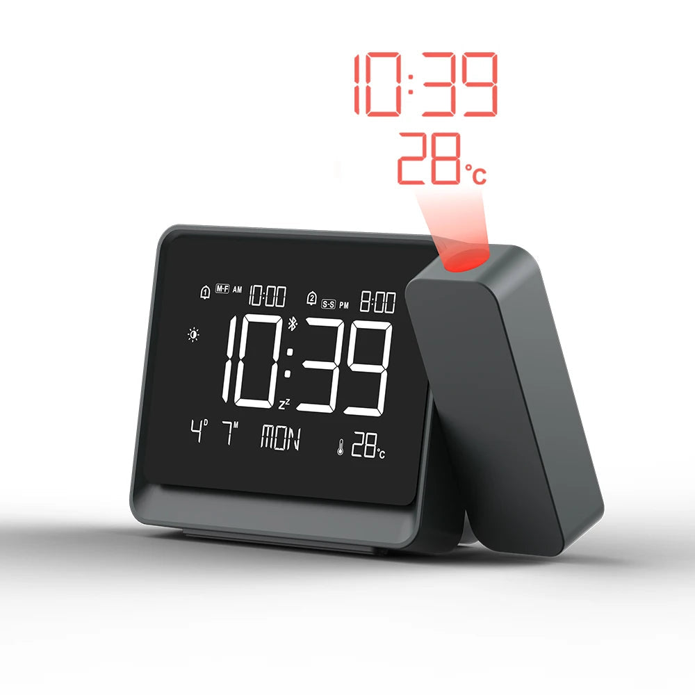 Temperature Projection Desk Clock - Graphite