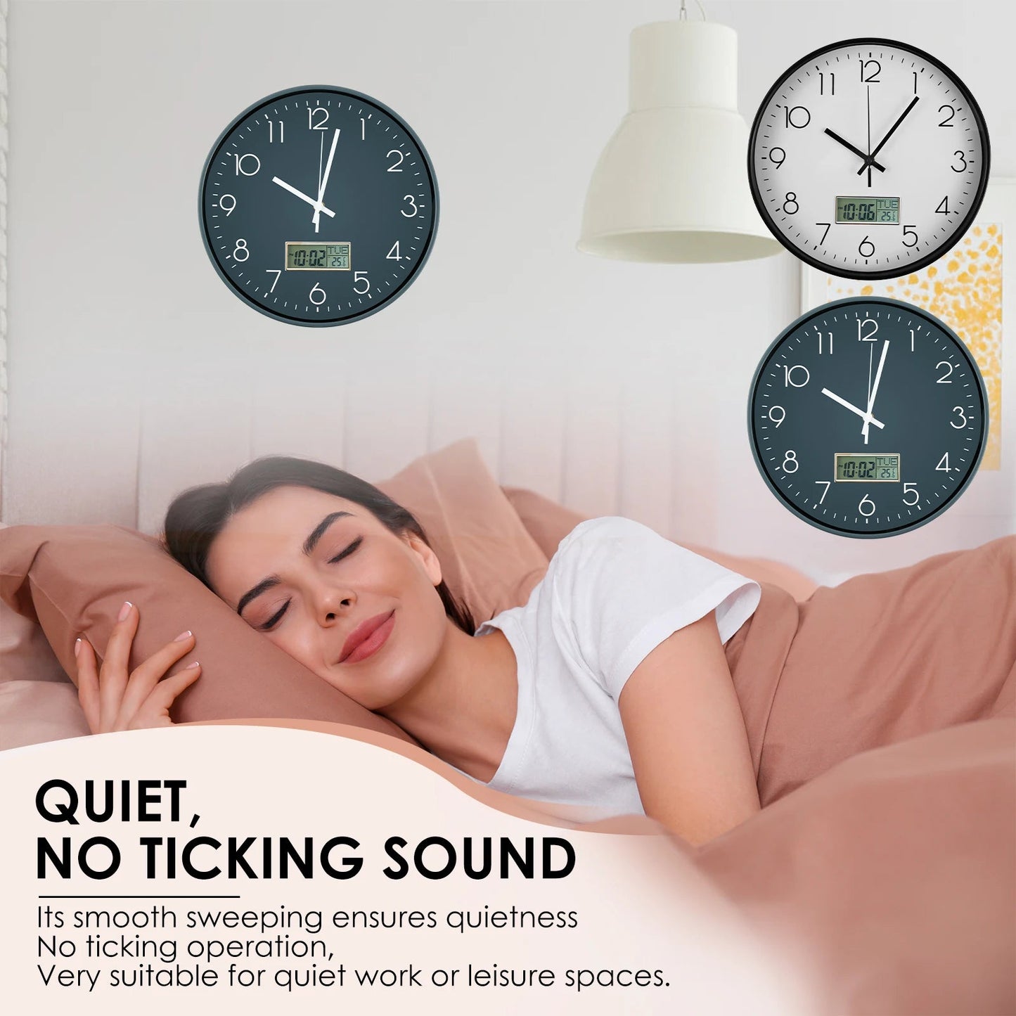 Analog Wall Clock with LCD Calendar