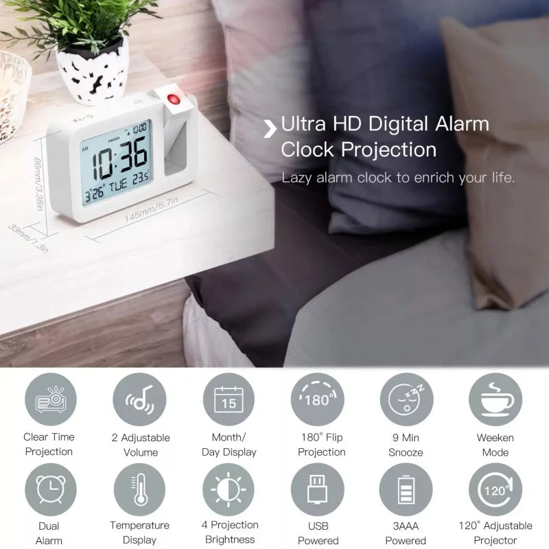 LCD Projection Alarm Clock