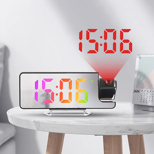 Minimal LED Projection Clock - Black