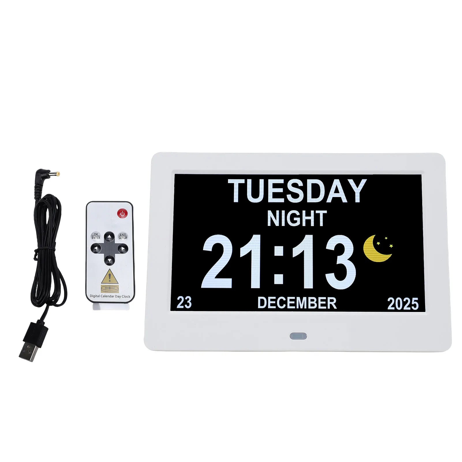 Large Digital Calendar Day Clock