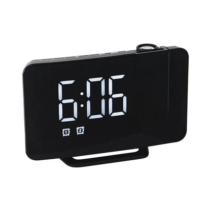 Compact USB Projection Alarm Clock - Black