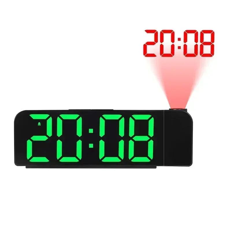 LED Projection Alarm Clock - White Display