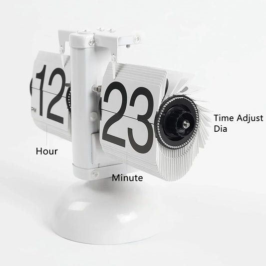 Retro Flip Table Clock - Light Finish