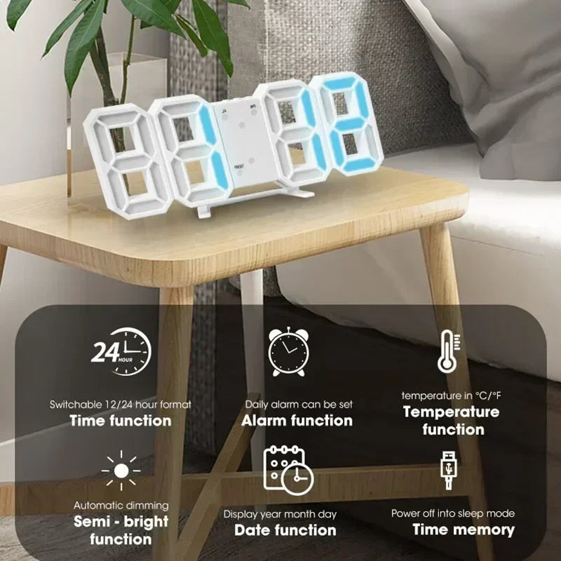 3D Hollow LED Digital Clock