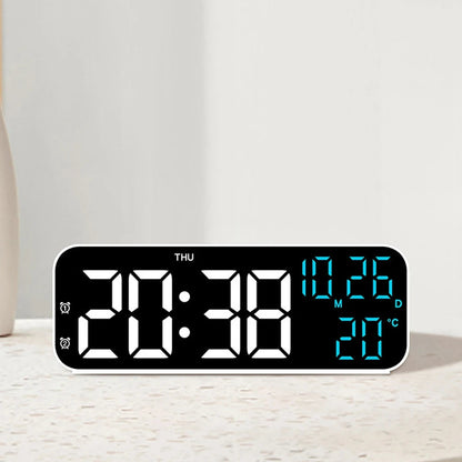 Wide Dual Alarm LED Desk Clock