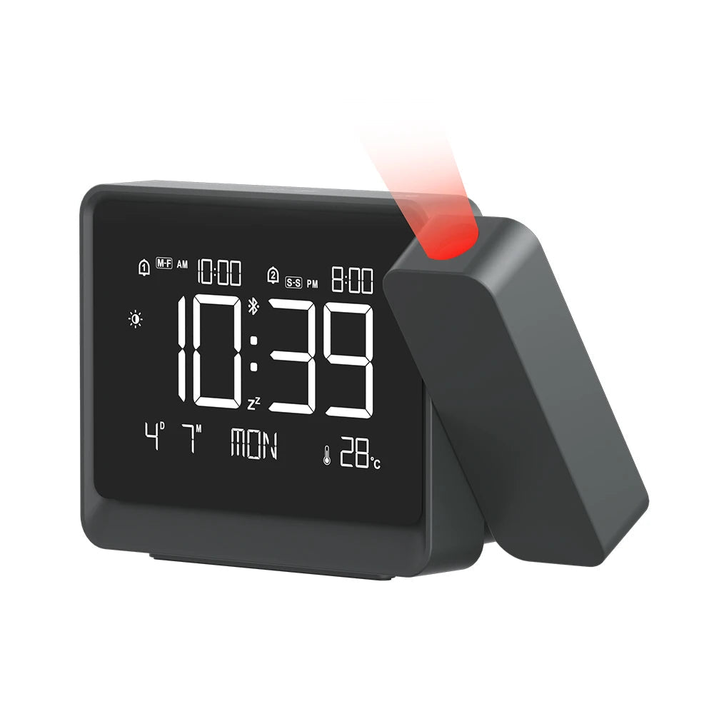 Temperature Projection Desk Clock - Graphite