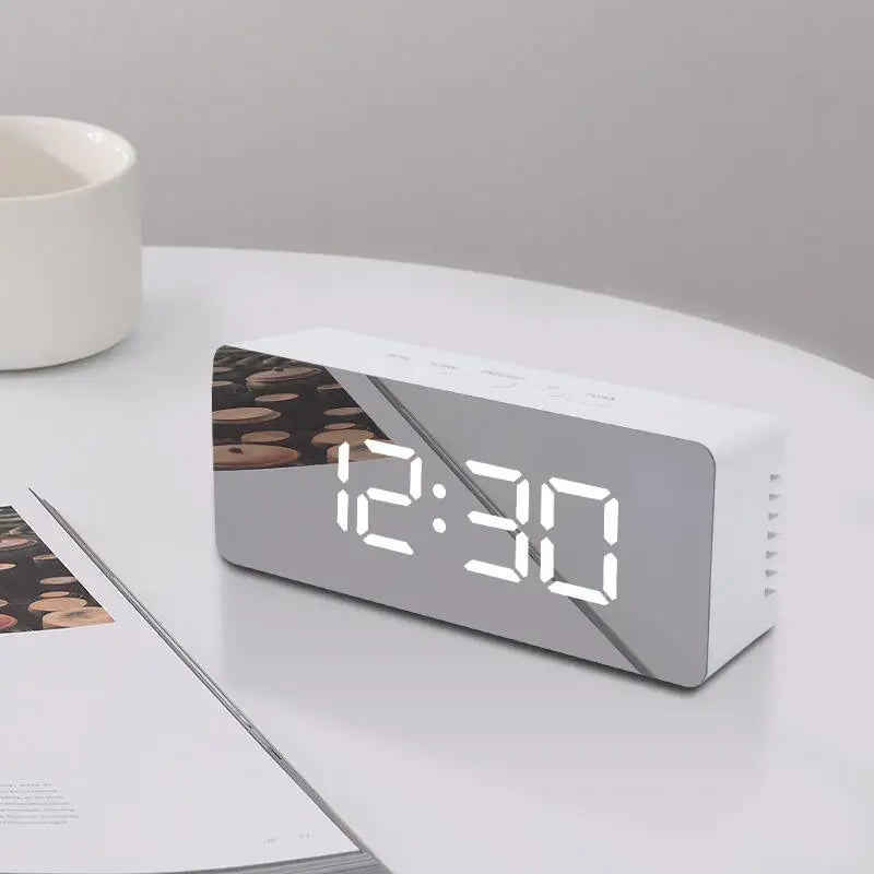 Mirror LED Alarm Clock