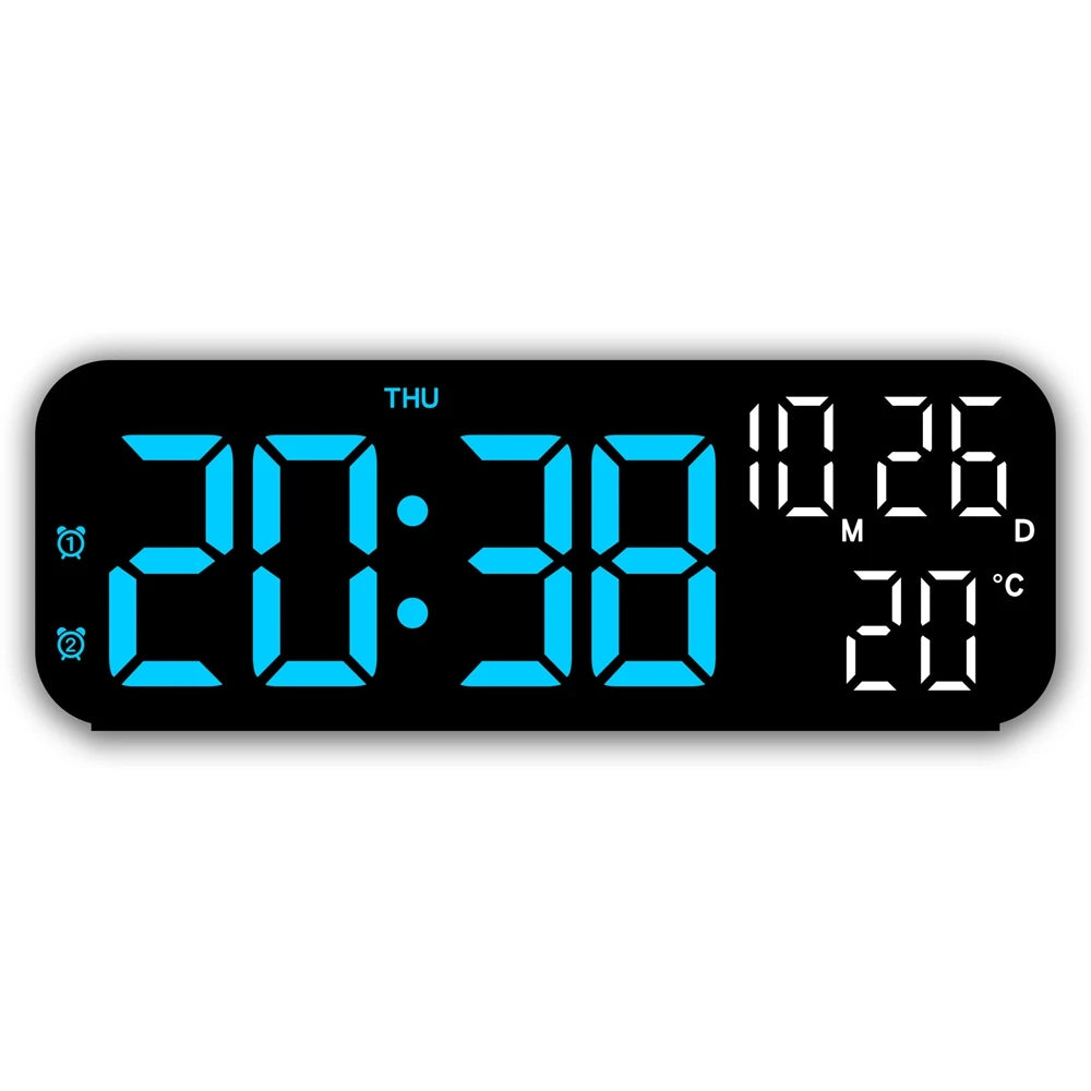 Wide Dual Alarm LED Desk Clock