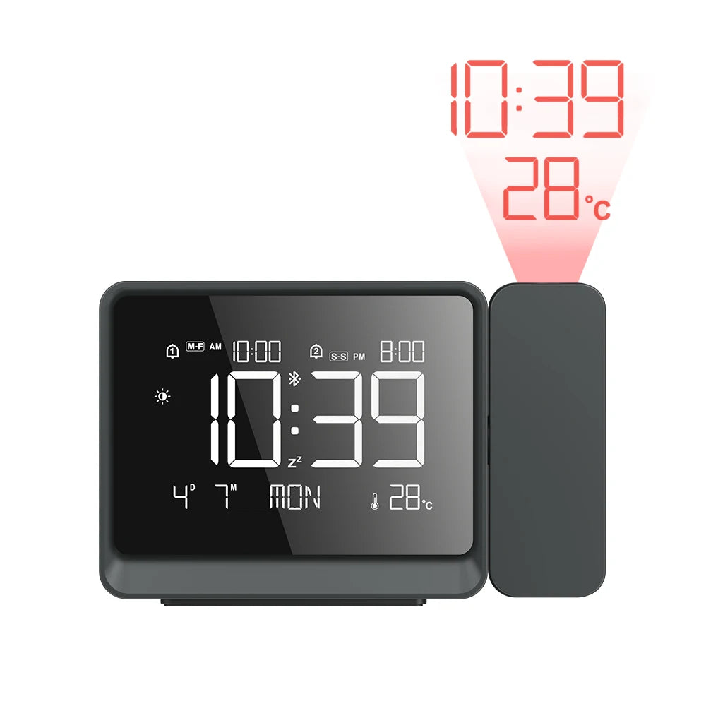Temperature Projection Desk Clock - Graphite