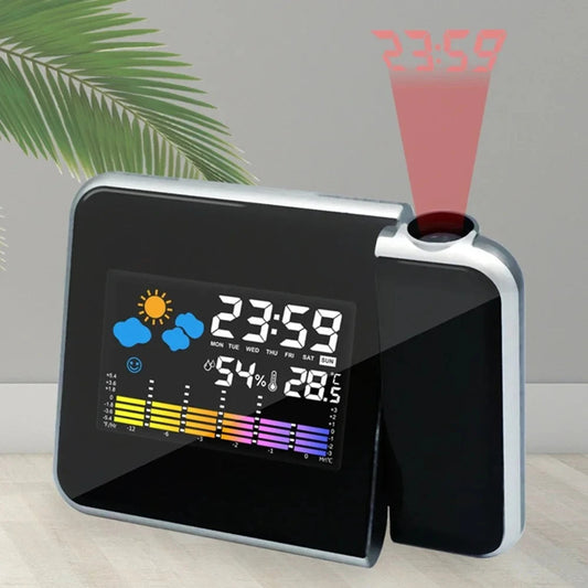 Color Screen Projection Clock - Silver