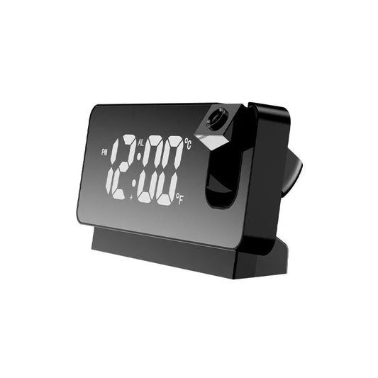 Rotatable Bedside Projection Clock - Black