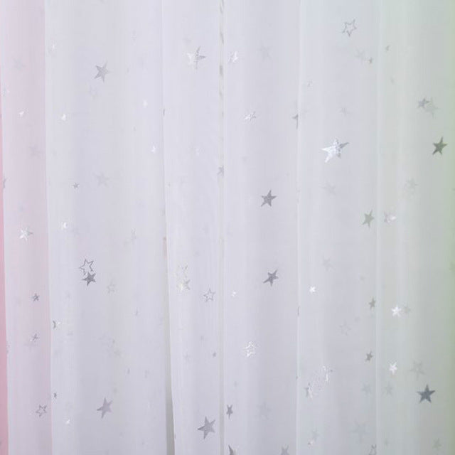 White Star Tulle Curtains Modern Curtains for Living Room Transparent Tulle Curtains Window Drapes Sheer for the Bedroom 234&15