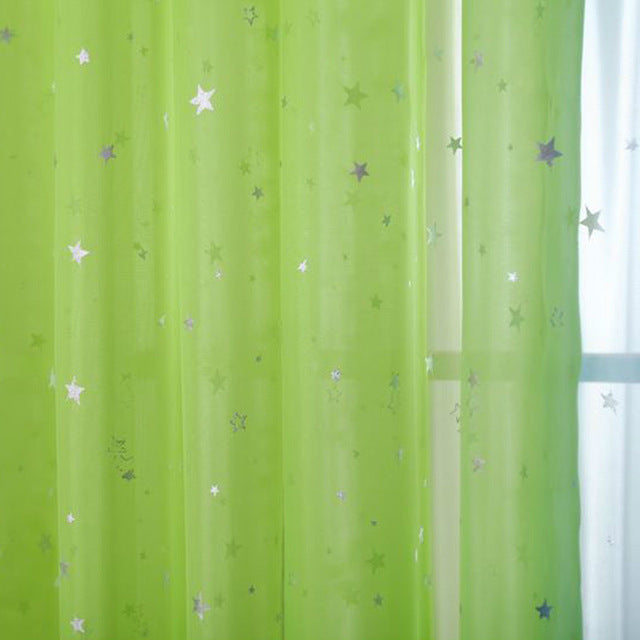 White Star Tulle Curtains Modern Curtains for Living Room Transparent Tulle Curtains Window Drapes Sheer for the Bedroom 234&15
