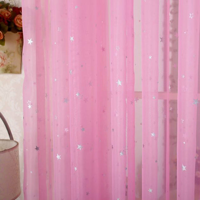 White Star Tulle Curtains Modern Curtains for Living Room Transparent Tulle Curtains Window Drapes Sheer for the Bedroom 234&15