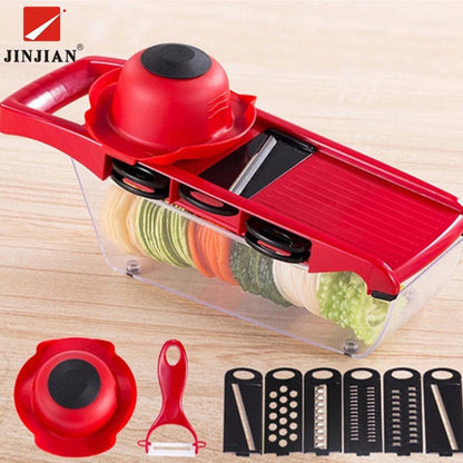 6 in 1  Mandoline Vegetable Slicer Stainless Steel Cutting Vegetable Grater Creative Kitchen Gadget Carrot Potato cutter