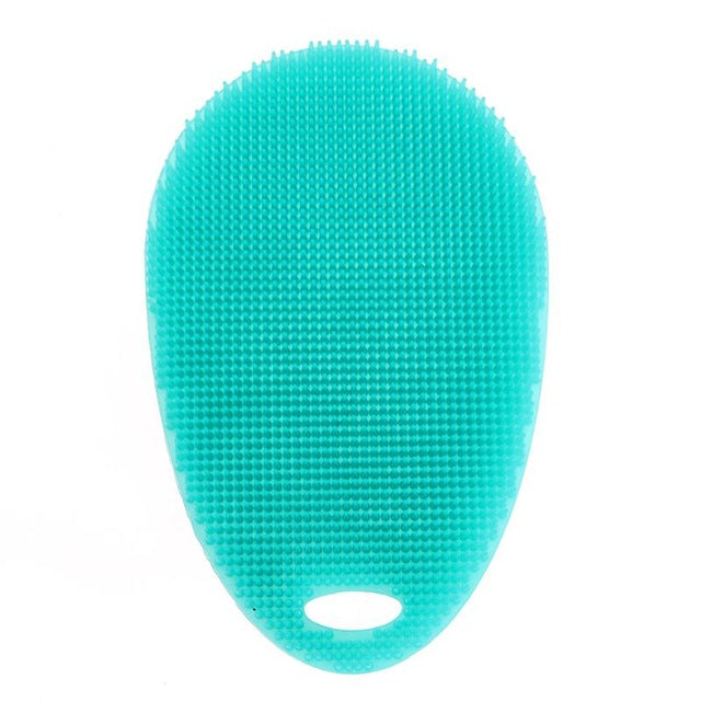 Fruit Vegetable Food Grade Silicone Dishwashing Sponge Brush Antibacterial Kitchen Cleaning Pad Clean Vegetable/Pan Brush Tool