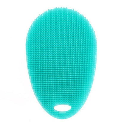 Fruit Vegetable Food Grade Silicone Dishwashing Sponge Brush Antibacterial Kitchen Cleaning Pad Clean Vegetable/Pan Brush Tool