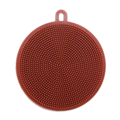 Fruit Vegetable Food Grade Silicone Dishwashing Sponge Brush Antibacterial Kitchen Cleaning Pad Clean Vegetable/Pan Brush Tool