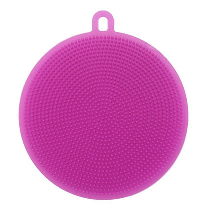 Fruit Vegetable Food Grade Silicone Dishwashing Sponge Brush Antibacterial Kitchen Cleaning Pad Clean Vegetable/Pan Brush Tool