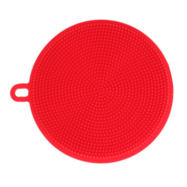 Fruit Vegetable Food Grade Silicone Dishwashing Sponge Brush Antibacterial Kitchen Cleaning Pad Clean Vegetable/Pan Brush Tool