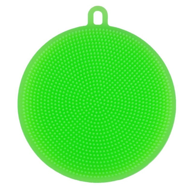 Fruit Vegetable Food Grade Silicone Dishwashing Sponge Brush Antibacterial Kitchen Cleaning Pad Clean Vegetable/Pan Brush Tool