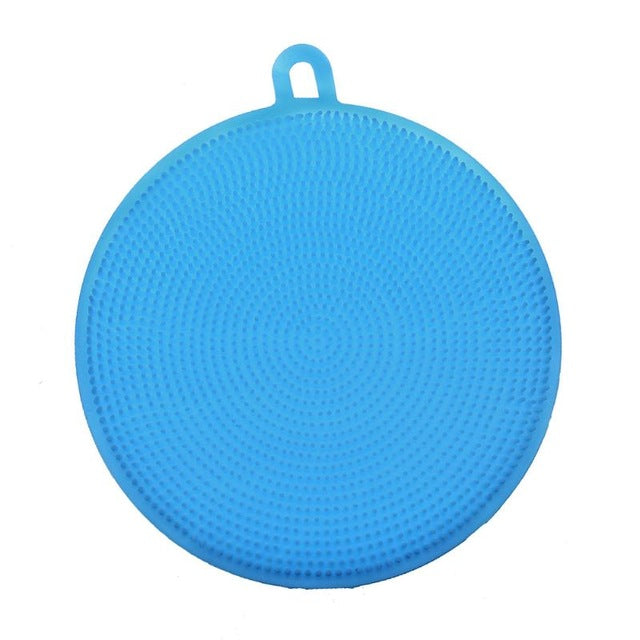 Fruit Vegetable Food Grade Silicone Dishwashing Sponge Brush Antibacterial Kitchen Cleaning Pad Clean Vegetable/Pan Brush Tool