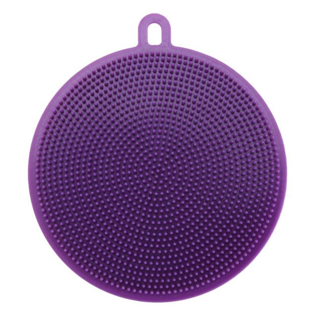 Fruit Vegetable Food Grade Silicone Dishwashing Sponge Brush Antibacterial Kitchen Cleaning Pad Clean Vegetable/Pan Brush Tool