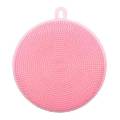 Fruit Vegetable Food Grade Silicone Dishwashing Sponge Brush Antibacterial Kitchen Cleaning Pad Clean Vegetable/Pan Brush Tool