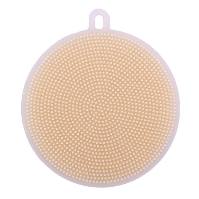 Fruit Vegetable Food Grade Silicone Dishwashing Sponge Brush Antibacterial Kitchen Cleaning Pad Clean Vegetable/Pan Brush Tool
