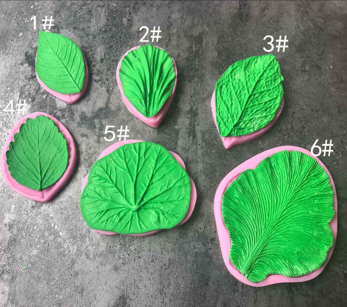 Large flower petals and leaves shape leaf texture model sugar liquid silicone baking mold embossing mold