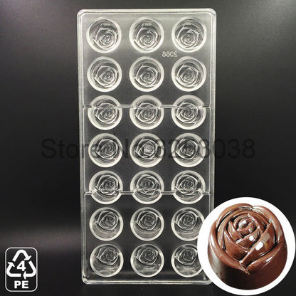 3D Plastic Polycarbonate Chocolate Moulds Shaped for Candy Soap Lollipops Making Baking Pastry Tools Form Bakeware Set Tray Mold