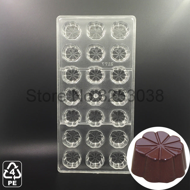 3D Plastic Polycarbonate Chocolate Moulds Shaped for Candy Soap Lollipops Making Baking Pastry Tools Form Bakeware Set Tray Mold