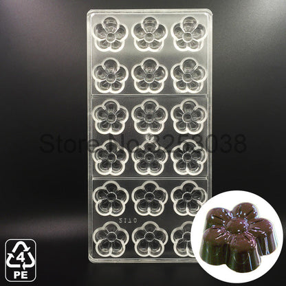 3D Plastic Polycarbonate Chocolate Moulds Shaped for Candy Soap Lollipops Making Baking Pastry Tools Form Bakeware Set Tray Mold