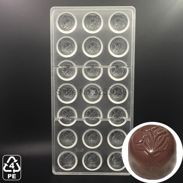 3D Plastic Polycarbonate Chocolate Moulds Shaped for Candy Soap Lollipops Making Baking Pastry Tools Form Bakeware Set Tray Mold