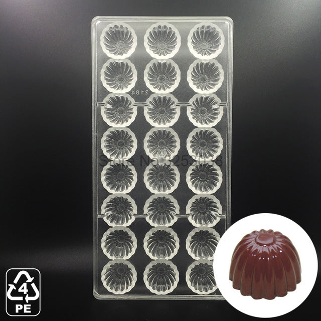 3D Plastic Polycarbonate Chocolate Moulds Shaped for Candy Soap Lollipops Making Baking Pastry Tools Form Bakeware Set Tray Mold
