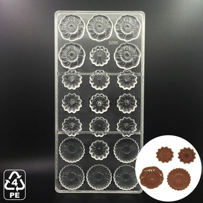 3D Plastic Polycarbonate Chocolate Moulds Shaped for Candy Soap Lollipops Making Baking Pastry Tools Form Bakeware Set Tray Mold