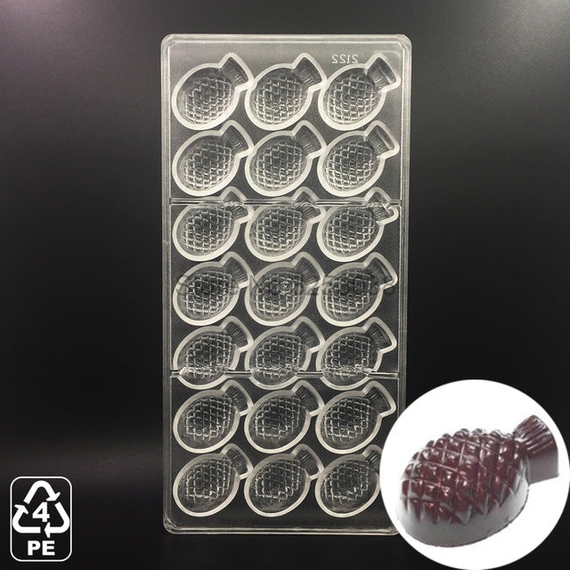 3D Plastic Polycarbonate Chocolate Moulds Shaped for Candy Soap Lollipops Making Baking Pastry Tools Form Bakeware Set Tray Mold