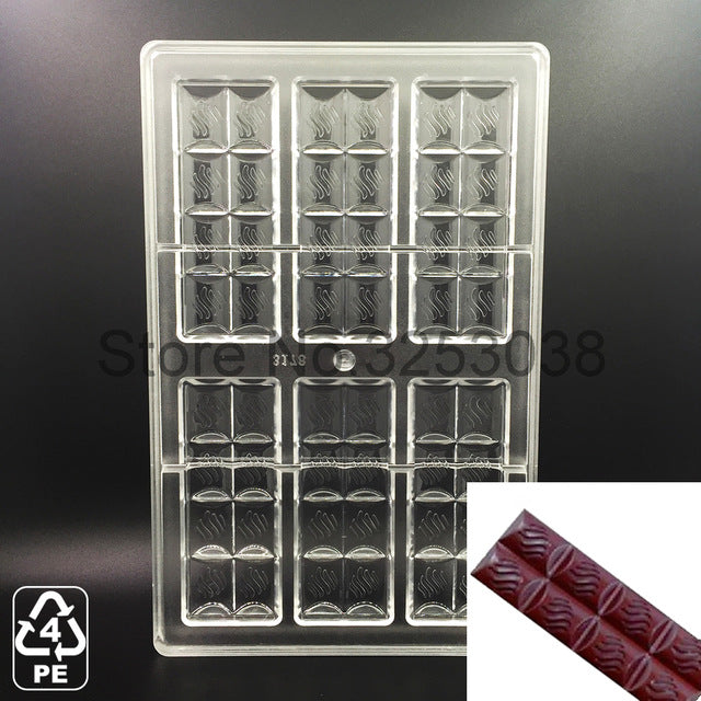 3D Plastic Polycarbonate Chocolate Moulds Shaped for Candy Soap Lollipops Making Baking Pastry Tools Form Bakeware Set Tray Mold