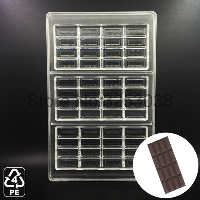 3D Plastic Polycarbonate Chocolate Moulds Shaped for Candy Soap Lollipops Making Baking Pastry Tools Form Bakeware Set Tray Mold