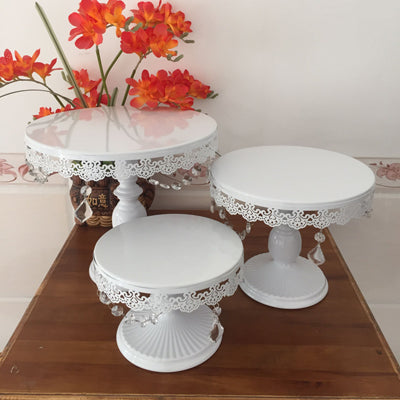 white cake stand metal iron crystal pendant cupcake stand wedding party decoration supplier baking cake accessory  tools